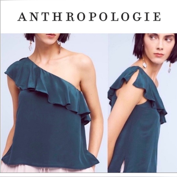 Maeve by Anthropologie One Shoulder Ruffle Blouse - Picture 6 of 11